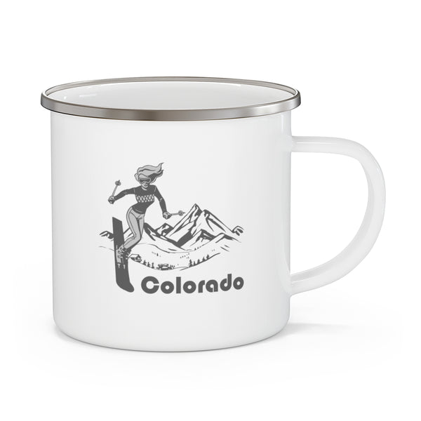 Colorado Camp Mug - Retro Enamel Camping Colorado Mug