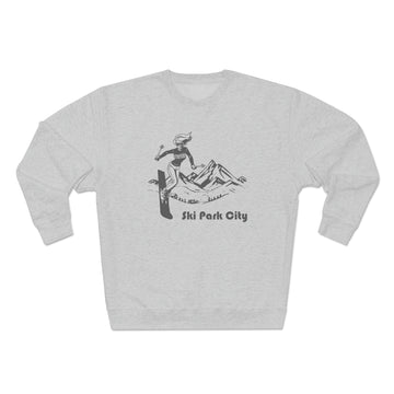 Buy heather-grey Premium Park City, Utah Crewneck Sweatshirt - Retro Unisex Sweatshirt