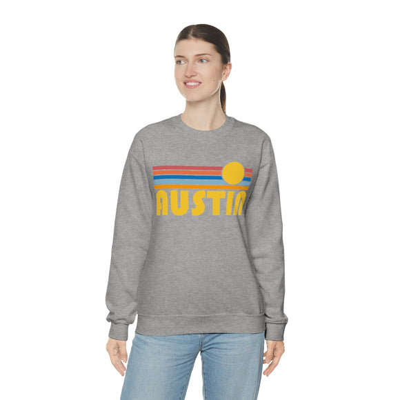 Austin, Texas Sweatshirt - Retro Sunset Unisex