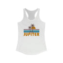 Jupiter, Florida Women's Tank - Retro Palm Tree Women's Racerback Jupiter Tank Top-2