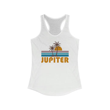 Jupiter, Florida Women's Tank - Retro Palm Tree Women's Racerback Jupiter Tank Top - 0