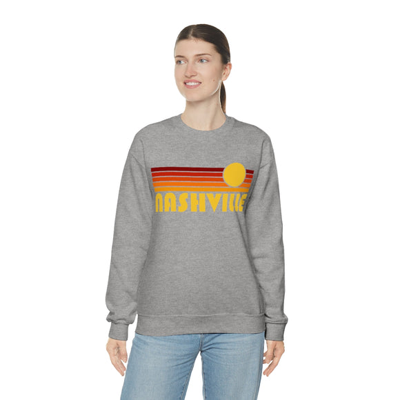 Nashville, Tennessee Sweatshirt - Retro Sunset Unisex