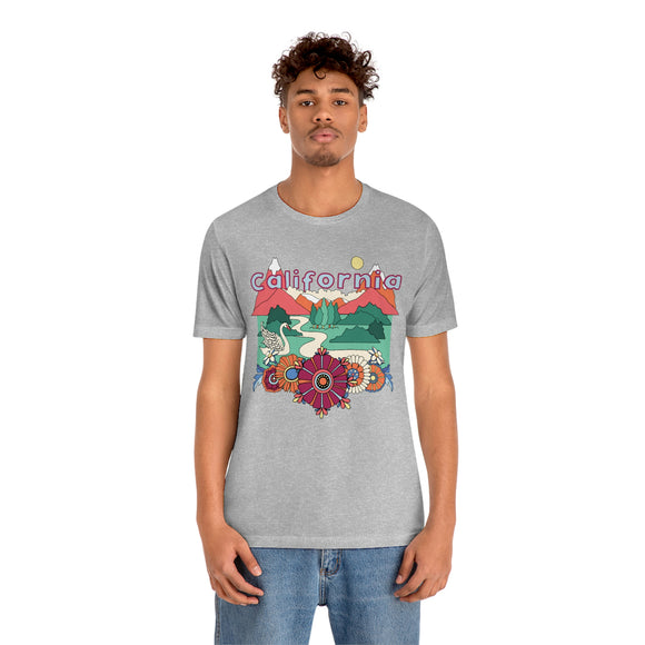 California Shirt, California Retro T-Shirt, Hippie Style California tee, California Mountain Shirt