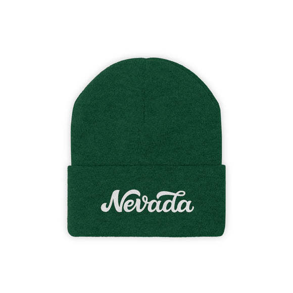 Nevada Beanie - Adult Hand Lettered Embroidered Nevada Knit Hat