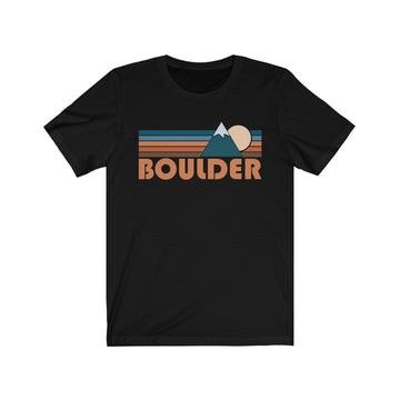 Buy black Boulder, Colorado T-Shirt - Retro Mountain Adult Unisex Boulder T Shirt