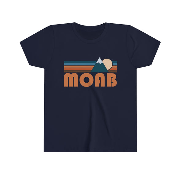 Moab Youth T-Shirt - Retro Mountain Utah Kid's TShirt