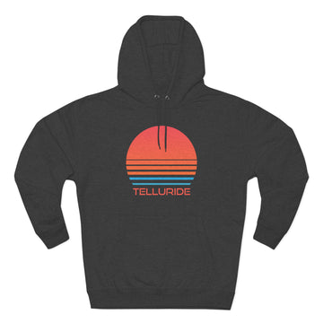 Buy charcoal-heather Premium Telluride, Colorado Hoodie - Retro 80s Unisex Sweatshirt