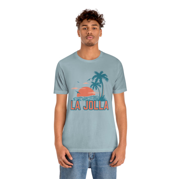 La Jolla, California T-Shirt - Retro Palm Tree & Beach Unisex La Jolla Shirt