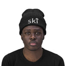 Ski Knit Beanie - Adult Embroidered Snowflake Ski Knit Hat-11
