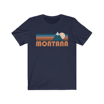 Buy navy Montana T-Shirt - Retro Mountain Adult Unisex Montana T Shirt