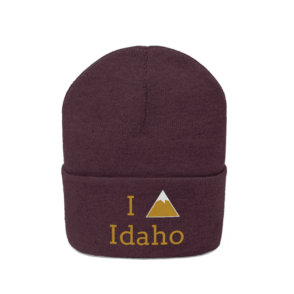 Idaho Knit Beanie - Adult Embroidered I Heart / Love Idaho Knit Hat