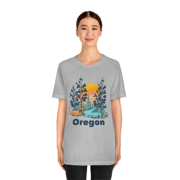Oregon T-Shirt - Mountain Illustration Unisex Oregon Shirt