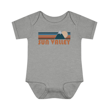 Buy heather Sun Valley Baby Bodysuit - Retro Mountain Sun Valley, Idaho Baby Bodysuit
