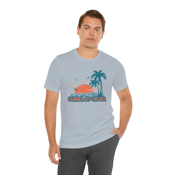 Carmel-by-the-Sea, California T-Shirt - Retro Palm Tree & Beach Unisex Carmel-by-the-Sea Shirt