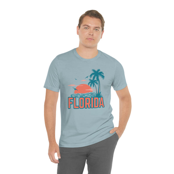 Florida T-Shirt - Retro Palm Tree & Beach Unisex Florida Shirt