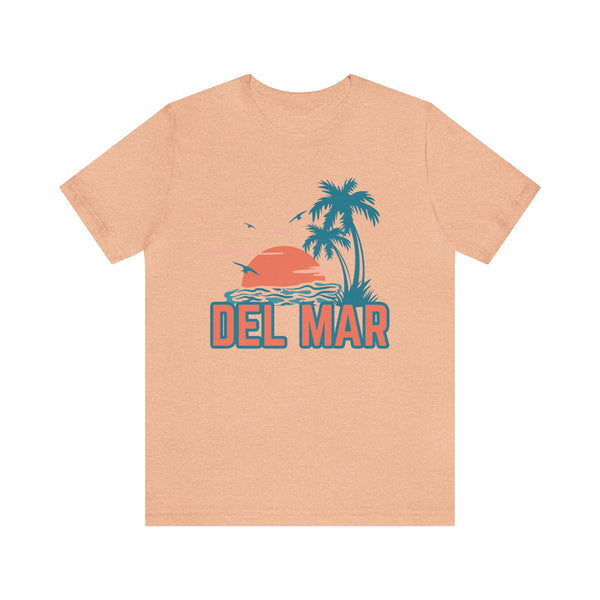 Del Mar, California T-Shirt - Retro Palm Tree & Beach Unisex Del Mar Shirt