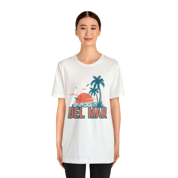 Del Mar, California T-Shirt - Retro Palm Tree & Beach Unisex Del Mar Shirt