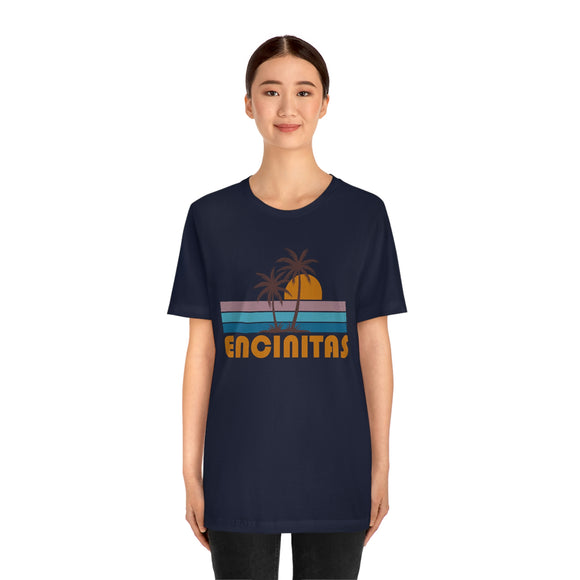 Encinitas, California T-Shirt - Retro Palm Tree Unisex Encinitas Shirt