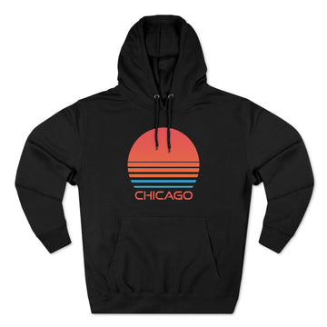 Buy black Premium Chicago, Illinois Hoodie - Retro 80s Unisex Sweatshirt