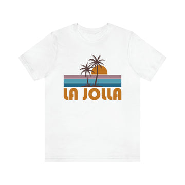 Buy white La Jolla, California T-Shirt - Retro Palm Tree Unisex La Jolla Shirt