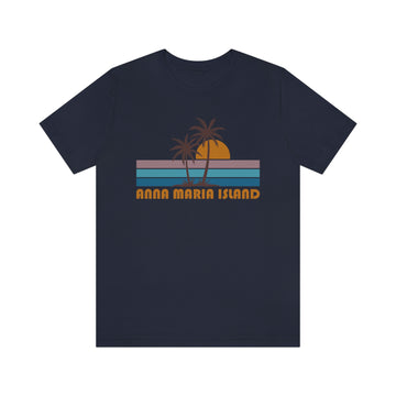 Buy navy Anna Maria Island, Florida T-Shirt - Retro Palm Tree Unisex Anna Maria Island Shirt