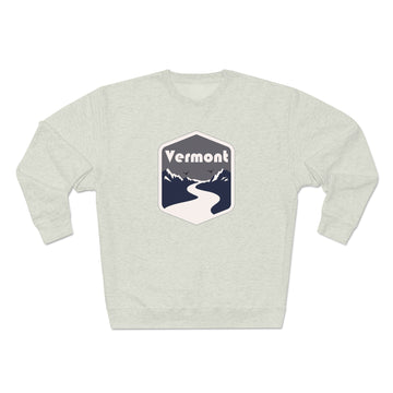Buy oatmeal-heather Premium Vermont Crewneck Sweatshirt - Retro Unisex Sweatshirt