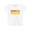 Maine Youth T-Shirt - Retro Sun Maine Kid's TShirt