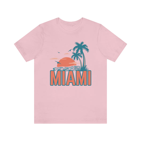 Miami, Florida T-Shirt - Retro Palm Tree & Beach Unisex Miami Shirt