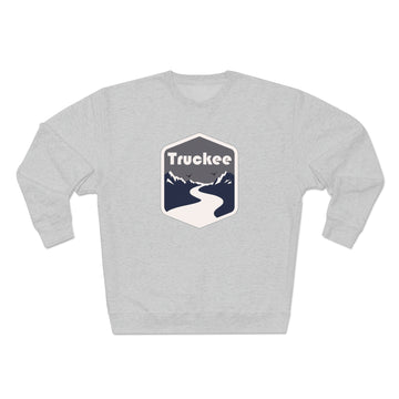 Buy heather-grey Premium Truckee, California Crewneck Sweatshirt - Retro Unisex Sweatshirt