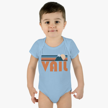 Vail Baby Bodysuit - Retro Mountain Vail, Colorado Baby Bodysuit - 0