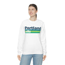 Portland, Oregon Sweatshirt - Retro Trees Unisex-5