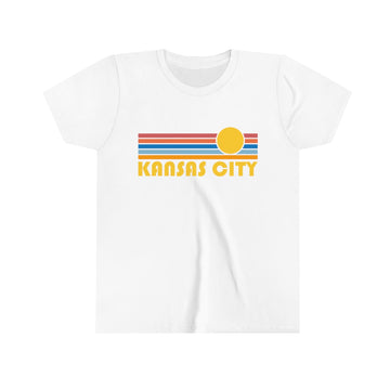 Kansas City Youth T-Shirt - Retro Sun Missouri Kid's TShirt - 0