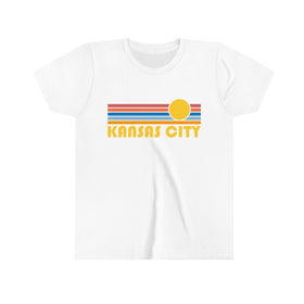 Kansas City Youth T-Shirt - Retro Sun Missouri Kid's TShirt