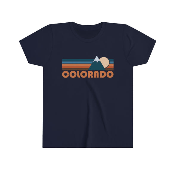 Colorado Youth T-Shirt - Retro Mountain Colorado Kid's TShirt