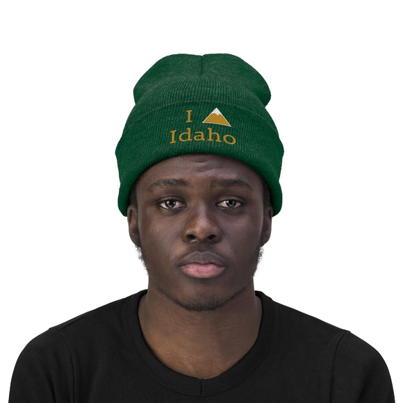 Idaho Knit Beanie - Adult Embroidered I Heart / Love Idaho Knit Hat