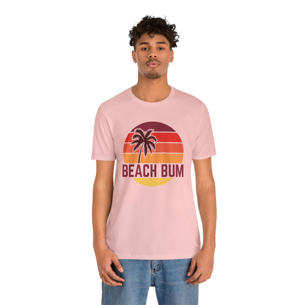 Beach Bum T-Shirt - Retro Palm Tree Unisex Beach Bum Shirt