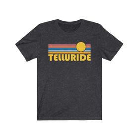 Telluride, Colorado T-Shirt - Retro Sunrise Adult Unisex Telluride T Shirt