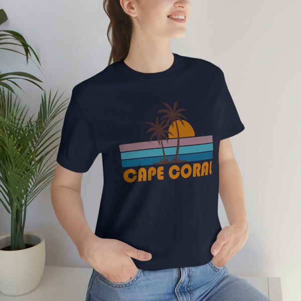 Cape Coral, Florida T-Shirt - Retro Palm Tree Unisex Cape Coral Shirt