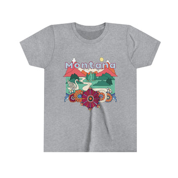 Buy athletic-heather Montana Youth T-Shirt - Boho Montana Kid's TShirt