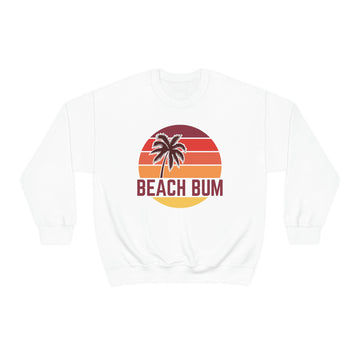 Beach Bum Sweatshirt - Unisex Retro Palm Tree Beach Bum Crewneck Sweatshirt