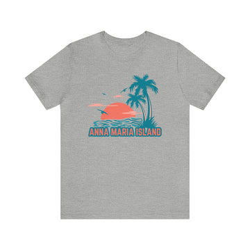 Buy athletic-heather Anna Maria Island, Florida T-Shirt - Retro Palm Tree &amp; Beach Unisex Anna Maria Island Shirt