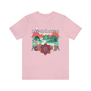 Buy pink Montana Shirt, Montana Retro T-Shirt, Hippie Style Montana tee, Montana Mountain Shirt