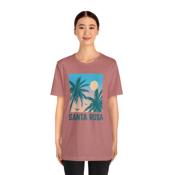 Santa Rosa, California T-Shirt - Retro Palm Tree & Beach Unisex Santa Rosa Shirt