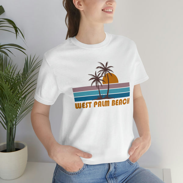 West Palm Beach, Florida T-Shirt - Retro Palm Tree Unisex West Palm Beach Shirt