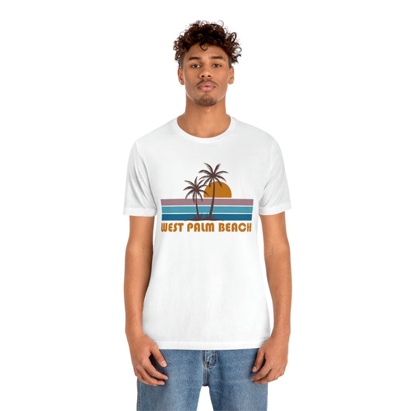 West Palm Beach, Florida T-Shirt - Retro Palm Tree Unisex West Palm Beach Shirt