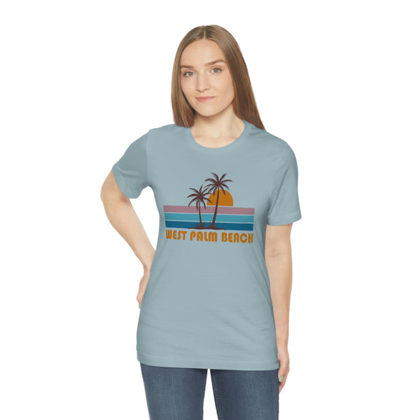 West Palm Beach, Florida T-Shirt - Retro Palm Tree Unisex West Palm Beach Shirt