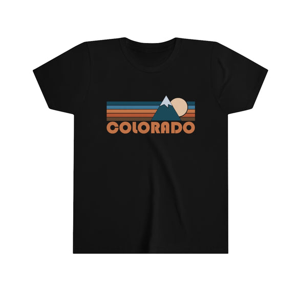 Colorado Youth T-Shirt - Retro Mountain Colorado Kid's TShirt