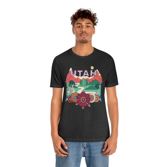Utah Shirt, Utah Retro T-Shirt, Hippie Style Utah tee, Utah Mountain Shirt
