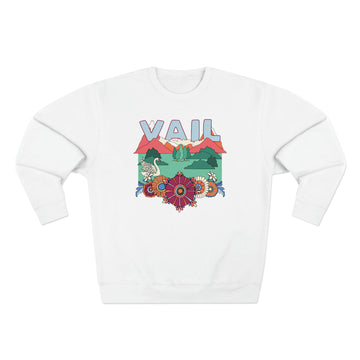 Buy white Premium Vail, Colorado Crewneck Sweatshirt - Retro Unisex Sweatshirt