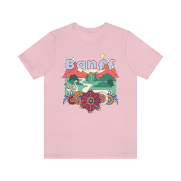 Buy pink Banff Shirt, Canada Retro T-Shirt, Hippie Style Canada tee, Banff Mountain Shirt